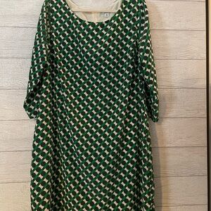 Geometric Green and Black shift Dress